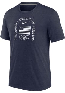 Nike Team USA Navy Blue Arch Flag Short Sleeve Fashion T Shirt