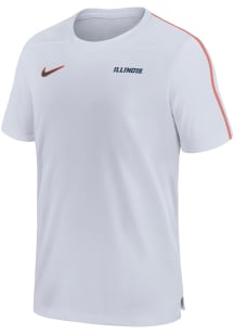 Illinois Fighting Illini White Nike DriFIT Coach UV Short Sleeve T Shirt