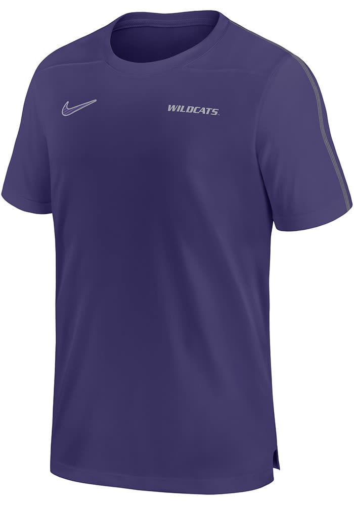 Nike K-State Wildcats PURPLE DriFIT Coach UV Short Sleeve T