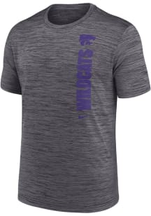 Nike K-State Wildcats Grey Team Issue Velocity Short Sleeve T Shirt