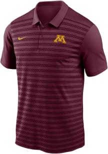 Mens Minnesota Golden Gophers Maroon Nike DriFIT Victory Stripe Short Sleeve Polo Shirt