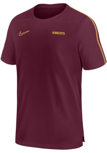 Minnesota Golden Gophers Maroon Nike DriFIT Coach UV Short Sleeve T Shirt