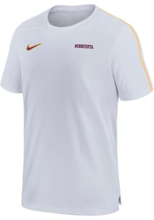 Minnesota Golden Gophers White Nike DriFIT Coach UV Short Sleeve T Shirt