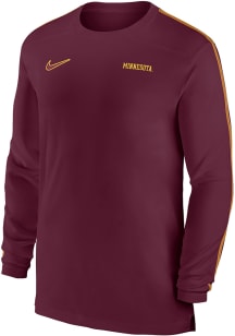 Mens Minnesota Golden Gophers Maroon Nike DriFIT Coach UV Long Sleeve T-Shirt