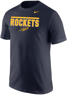 Nike Toledo Rockets Navy Blue Flat Name Mascot Short Sleeve T Shirt