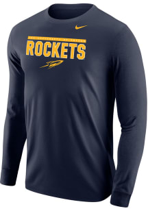 Nike Toledo Rockets Navy Blue Flat Name Mascot Long Sleeve T Shirt