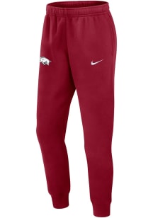 Nike Arkansas Razorbacks Mens Crimson Sideline Club Fleece Gameday Sweatpants