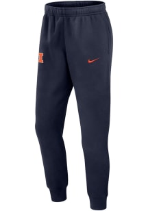 Nike Illinois Fighting Illini Mens Navy Blue Sideline Club Fleece Gameday Sweatpants