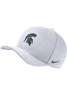 Nike Michigan State Spartans Mens White Swoosh Flex Flex Hat