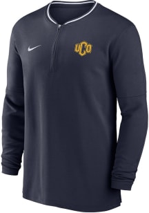 Nike Central Oklahoma Bronchos Mens Navy Blue Sideline DriFIT Half Zip Gameday Long Sleeve Qtr Z..