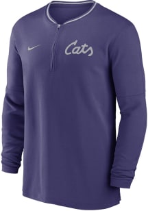 Nike K-State Wildcats Mens Purple Sideline DriFIT Half Zip Gameday Long Sleeve Qtr Zip Pullover