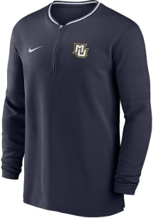 Nike Marquette Golden Eagles Mens Navy Blue Sideline DriFIT Half Zip Gameday Long Sleeve Qtr Zip..