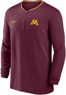 Mens Minnesota Golden Gophers Maroon Nike Sideline DriFIT Half Zip Gameday Qtr Zip Pullover