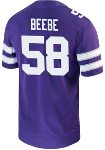 Camden Beebe  Nike K-State Wildcats Purple Game Name And Number Football Jersey