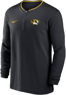 Nike Missouri Tigers Mens Black Sideline DriFIT Half Zip Gameday Long Sleeve Qtr Zip Pullover