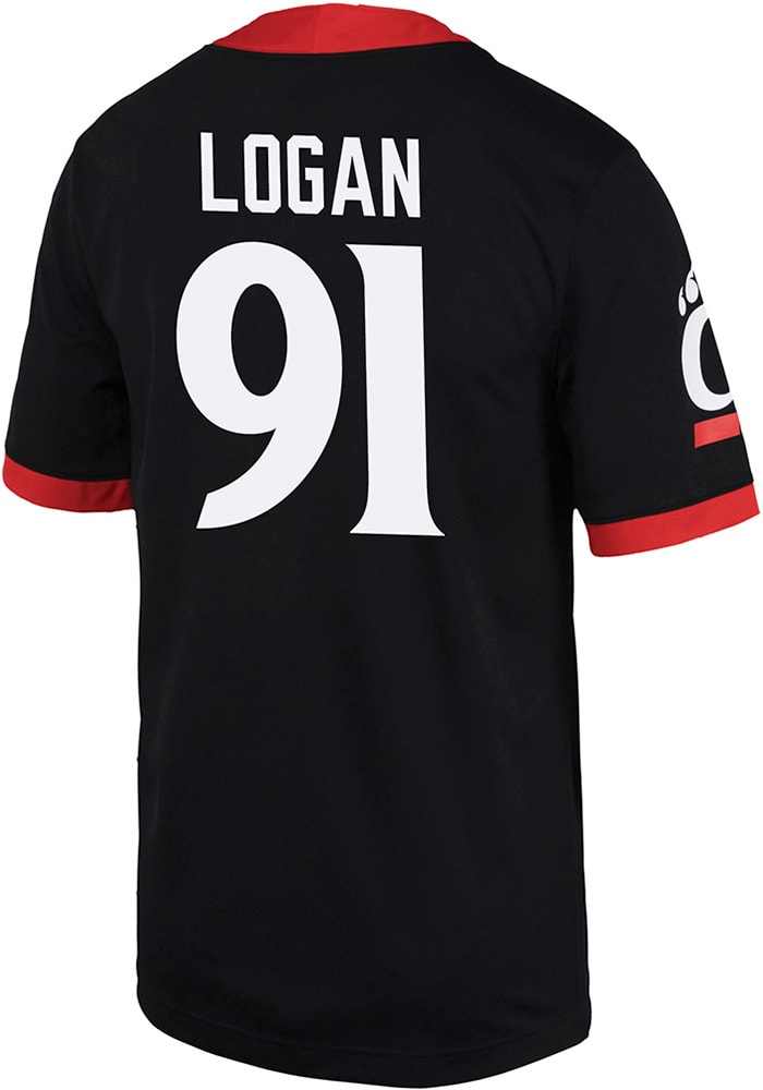 Drew Logan Nike Cincinnati Bearcats Black Game Name And Number Football Jersey
