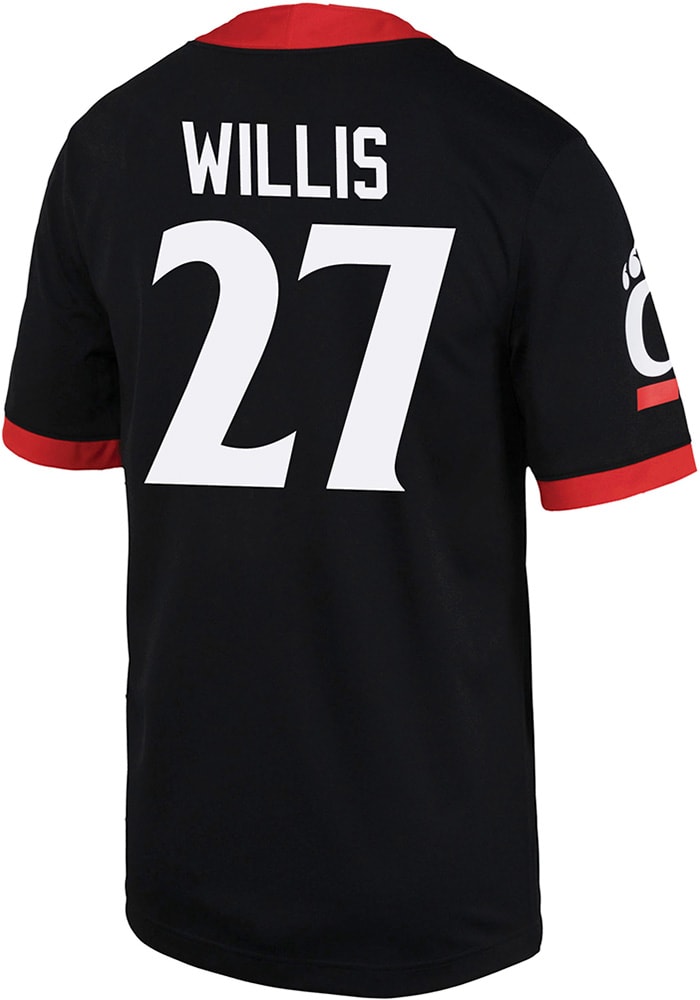 Ken Willis Nike Cincinnati Bearcats Black Game Name And Number Football Jersey