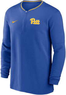 Nike Pitt Panthers Mens Blue Sideline DriFIT Half Zip Gameday Long Sleeve 1/4 Zip Pullover