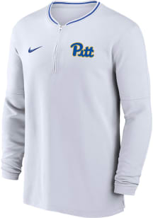 Nike Pitt Panthers Mens White Sideline DriFIT Half Zip Gameday Long Sleeve Qtr Zip Pullover