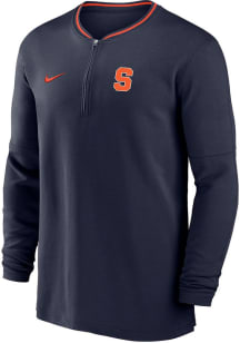 Nike Syracuse Orange Mens Navy Blue Sideline DriFIT Half Zip Gameday Long Sleeve Qtr Zip Pullove..