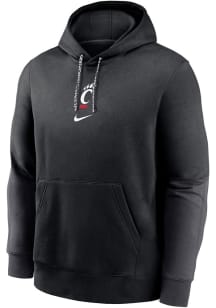 Nike Cincinnati Bearcats Mens Black Sideline Club Fleece Gameday Long Sleeve Hoodie