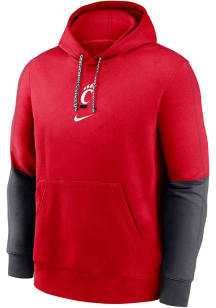 Mens Cincinnati Bearcats Red Nike Sideline Club Fleece Gameday Hooded Sweatshirt