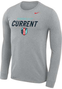 Nike KC Current Grey DriFit Legend Stack Wordmark Long Sleeve T-Shirt