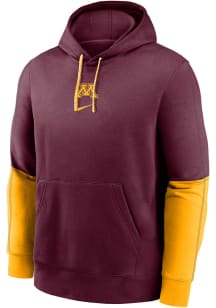 Mens Minnesota Golden Gophers Maroon Nike Sideline Club Fleece Gameday Hooded Sweatshirt