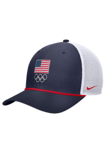 Nike Team USA 2024 Paris Olympics Visor Rope Trucker Adjustable Hat - Navy Blue