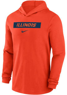 Nike Illinois Fighting Illini Mens Orange Sideline DriFIT Off Field Hood