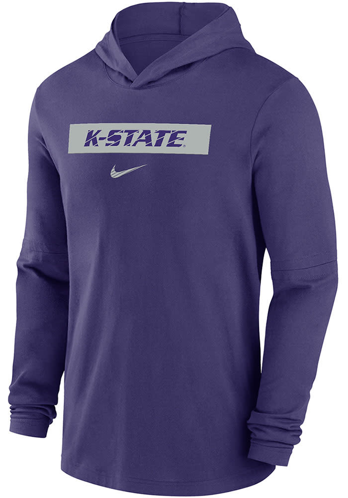 Nike Mens PURPLE K-State Wildcats Sideline DriFIT Off Field Hoodie