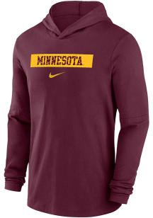 Mens Minnesota Golden Gophers Maroon Nike Sideline DriFIT Off Field Long Sleeve Hoodie