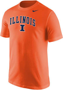 Nike Illinois Fighting Illini Orange Arch Mascot Short Sleeve T Shirt