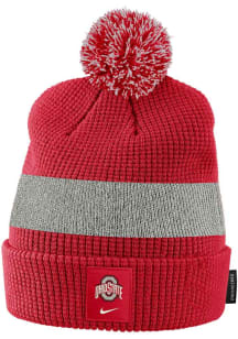 Nike Ohio State Buckeyes Red Youth Pom Beanie Youth Knit Hat