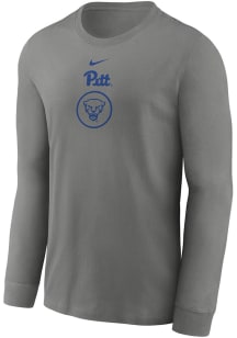 Mens Pitt Panthers Grey Nike Practice Dri-FIT Basketball Long Sleeve T-Shirt