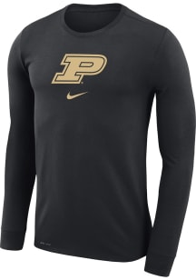 Mens Purdue Boilermakers Black Nike Shooting Shirt Dri-FIT Long Sleeve T-Shirt