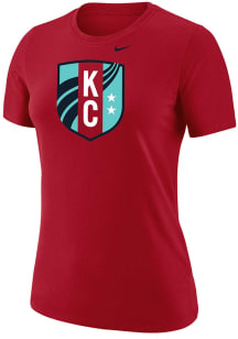 Nike KC Current Womens Red Cotton Logo Short Sleeve T-Shirt