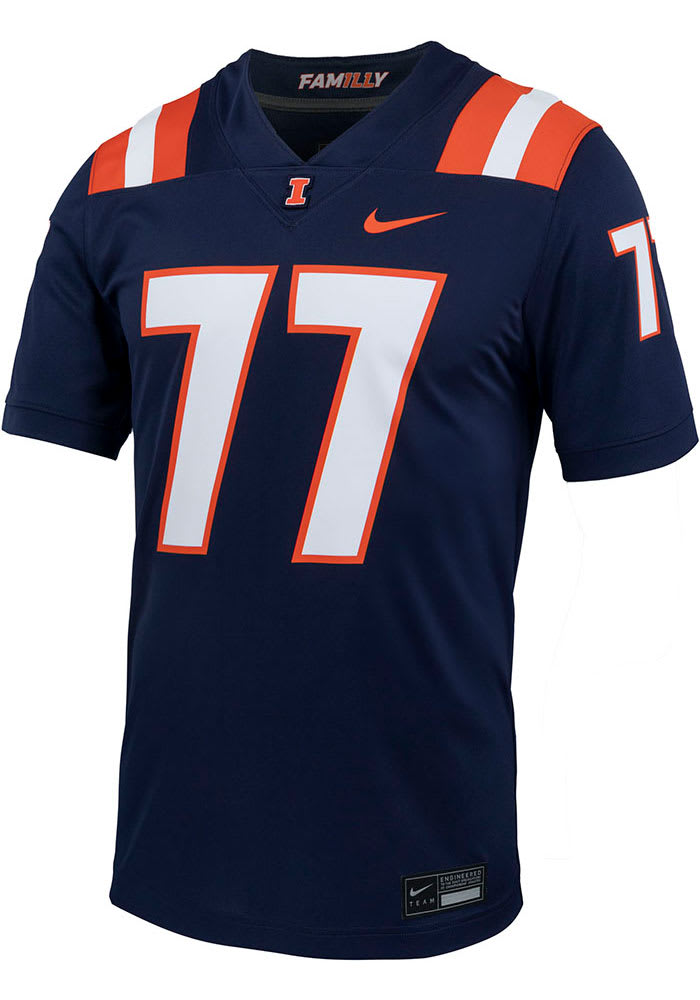 Nike Mens NAVY Illinois Fighting Illini Game Replica Jersey - 19867854