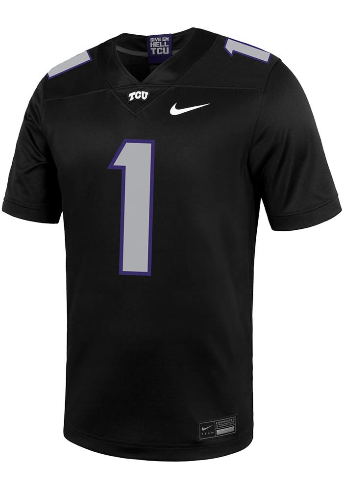 Nike TCU Horned Frogs BLACK Game Replica Jersey - 19867893
