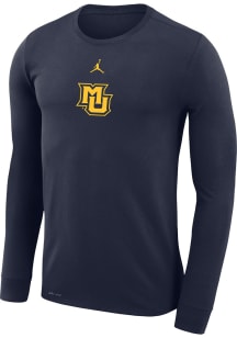 Nike Marquette Golden Eagles Navy Blue Shooting Shirt Dri-FIT Long Sleeve T-Shirt