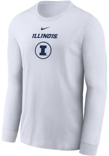 Mens Illinois Fighting Illini White Nike Practice Dri-FIT Long Sleeve T-Shirt