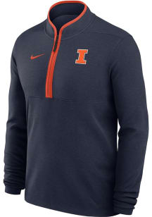 Mens Illinois Fighting Illini Navy Blue Nike Victory Qtr Zip Pullover