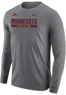 Nike Minnesota Golden Gophers Grey Core Cotton Long Sleeve T Shirt