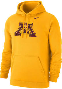 Mens Minnesota Golden Gophers Gold Nike Club Fleece Hooded Sweatshirt
