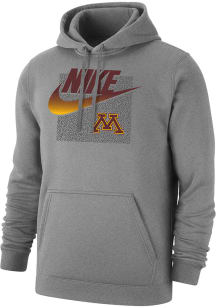 Mens Minnesota Golden Gophers Grey Nike Club Fleece Hooded Sweatshirt