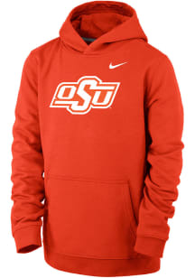 Nike Oklahoma State Cowboys Youth Orange Team Logo Hoodie Long Sleeve Hoodie