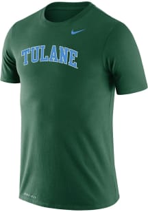 Nike Tulane Green Wave Grey LEGEND Short Sleeve T Shirt