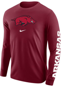 Nike Arkansas Razorbacks Crimson Mascot Core Long Sleeve T Shirt