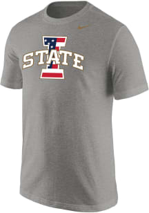 Nike Iowa State Cyclones Grey Primary Logo American Flag Core Short Sleeve T Shirt