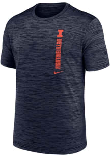 Youth Illinois Fighting Illini Navy Blue Nike Velocity 24 Short Sleeve T-Shirt